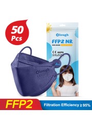 FFP2 Mascara Ninos Mascarilla FPP2 Homolucada KN95 Masks Disposable Face Mask Kids Health 6-12old FFP2Mask Certified