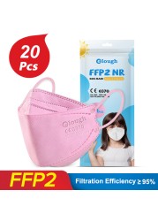 FFP2 Mascara Ninos Mascarilla FPP2 Homolucada KN95 Masks Disposable Face Mask Kids Health 6-12old FFP2Mask Certified