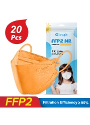 FFP2 Mascara Ninos Mascarilla FPP2 Homolucada KN95 Masks Disposable Face Mask Kids Health 6-12old FFP2Mask Certified