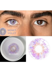 New 2021 1 Pair Colored Eye Contact Lenses Natural Brown Lens Monet Lens Blue Lens Gray Eyes Fashion Contact Lenses