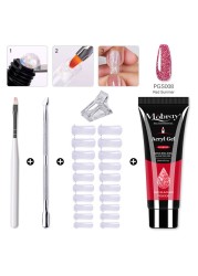 Mobray Poly Nail Gel Set All For Quick Extension Nail Manicure Set Gel Cuticle Pusher Finger Extension Template Nail Tool Kit