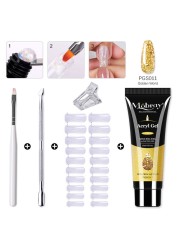 Mobray Poly Nail Gel Set All For Quick Extension Nail Manicure Set Gel Cuticle Pusher Finger Extension Template Nail Tool Kit