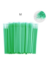 100pcs/bag Disposable Eyelashes Extension Individual Eyelashes Lash Removal Swab Micro Brush For Eyelash Extension Tools