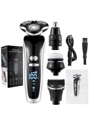 New Electric Shaver for Men 4D Electric Beard Trimmer USB Rechargeable Professional Hair Trimmer Hair Clipper Razor Adult for Men