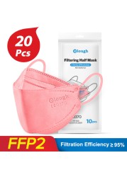 Elough KN95 face mask, fpp2fan CE approved ffp2 Mascarilla face mask ffp2reuse zable Kn95, fish protection masks ffpp2 FFP 2