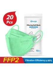 Elough KN95 face mask, fpp2fan CE approved ffp2 Mascarilla face mask ffp2reuse zable Kn95, fish protection masks ffpp2 FFP 2