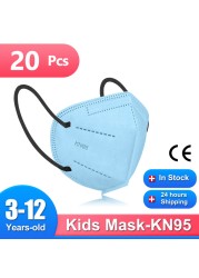 Children 3-12 Years KN95 Kids Mask Children FPP2 Masks Morandi Baby Mask ffp2 Children 5 Layers Children Mask KN95 Face Masks