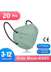 Children 3-12 Years KN95 Kids Mask Children FPP2 Masks Morandi Baby Mask ffp2 Children 5 Layers Children Mask KN95 Face Masks