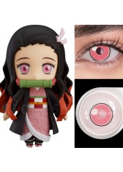 Bio-essence 1 Pair Cosplay Color Contact Lenses Nezuko Cosplay Anime Eye Contacts Pink Lenses Demon Slayer Cosplay Lenses