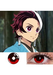 Bio-essence 1 Pair Cosplay Color Contact Lenses Nezuko Cosplay Anime Eye Contacts Pink Lenses Demon Slayer Cosplay Lenses