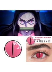 Bio-essence 1 Pair Cosplay Color Contact Lenses Nezuko Cosplay Anime Eye Contacts Pink Lenses Demon Slayer Cosplay Lenses