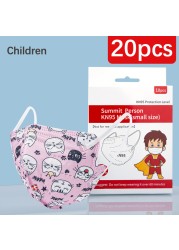 CE FFP2 Kids Face Mask KN95 Masks Dustproof 5 Layer Breathable FFP2 Mask Baby Boy Girls Protective Mask Kn95 Mascarillas