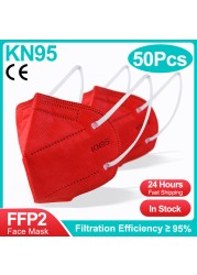 5-100pcs ffp2fan reusable kn95 masks ce approved adult ffp2reuse zable mascherine KN95 Mascarillas face mask protective masks