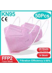 5-100pcs ffp2fan reusable kn95 masks ce approved adult ffp2reuse zable mascherine KN95 Mascarillas face mask protective masks