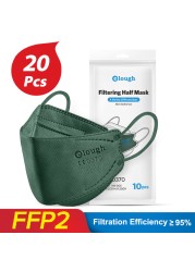 CE 0370 قناع ffp2 mascarillas fpp2 هومولوكادا إسبانيا قابلة لإعادة الاستخدام ffp2قناع سلامة الجهاز التنفسي أقنعة ffp3 الكورية قناع KN95 أقنعة الوجه