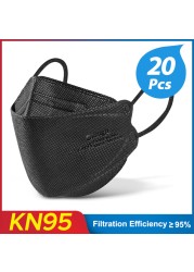 Elough FFP2 Mask Korean KN95 Fish Mask fpp2 Approved 4 Layer 10-100pcs Mascarillas Adult FFP2 Colors Reusable ffp2fan CE FFP3