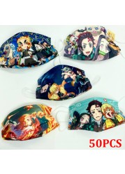 50pcs Demon Slayer Mixed Face Mask 3-layer Cartoon Disposable Face Mouth Mask For Adult Children Anti-Dust Respirator Masks