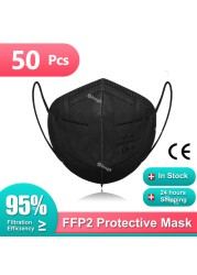 FFP2 Masks KN95 Mascarillas Homolokada 5 Layers ffp2fan CE Respiratory Mask FPP2 Protective Face Mask KN 95 Masque Adult