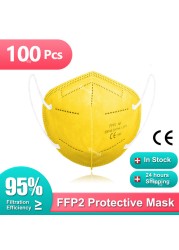 FFP2 Masks KN95 Mascarillas Homolokada 5 Layers ffp2fan CE Respiratory Mask FPP2 Protective Face Mask KN 95 Masque Adult