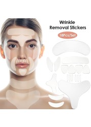 Reusable Silicone Wrinkle Removal Sticker Face Lifting Strips Set Forehead Neck Line Eye Patches Remover Anti Aging Skin Pads