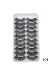 10 pairs of 3D false eyelashes, handmade, soft and hot, naturally, to create a perfect eye makeup, cross and thick