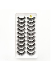 10 pairs of 3D false eyelashes, handmade, soft and hot, naturally, to create a perfect eye makeup, cross and thick