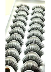 10 pairs of 3D false eyelashes, handmade, soft and hot, naturally, to create a perfect eye makeup, cross and thick