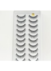 10 pairs of 3D false eyelashes, handmade, soft and hot, naturally, to create a perfect eye makeup, cross and thick