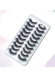 10 pairs of 3D false eyelashes, handmade, soft and hot, naturally, to create a perfect eye makeup, cross and thick