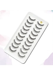 10 pairs of 3D false eyelashes, handmade, soft and hot, naturally, to create a perfect eye makeup, cross and thick