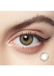 Mitata 10 Pcs (5 Pairs) Rock Green Colored Contact Lenses With Diopter Aim Fresh Lady Daily Eye Color Contact Lenses