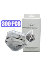 Adult 5 Layers Gray KN95 Activated Carbon Mask Respirator Safety Face FPP2 Mask mascarilla Dust Reusable FFP2 FFP3 20pcs/box