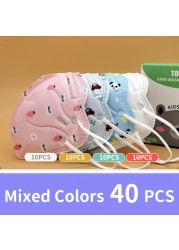 Ninos Mascarilla FPP2 KN95 Mask for Kids 4-13 Old Masky Kinder 5ply Single Pack Security Ffp2