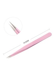 Colorful Anti-static Tweezers For Eyelash Extension Eyebrow Stainless Steel Beauty Set Precision Tweezers Beauty Kit Repair Tools