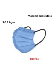 Morandi Embroidered 4 Layers Kids Mask 3-12 Years Old Children Masks Disposable Dust Mask Christmas Mask