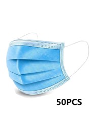 10-200pcs Face Mask Adult Disposable Mask 3 Ply Security Protection Face Masks mascarillas quiurgicas homology adas