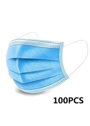 10-200pcs Face Mask Adult Disposable Mask 3 Ply Security Protection Face Masks mascarillas quiurgicas homology adas