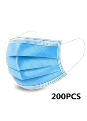 10-200pcs Face Mask Adult Disposable Mask 3 Ply Security Protection Face Masks mascarillas quiurgicas homology adas