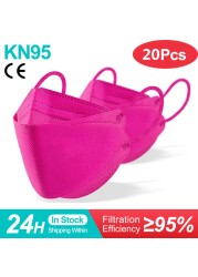 FFP2 Fish Mask KN95 Face Masks CE Protective Breathing Filter Adult fpp2mascarillas kn95 fish mask ffp2dust mask ffp2