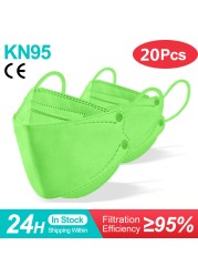 FFP2 Fish Mask KN95 Face Masks CE Protective Breathing Filter Adult fpp2mascarillas kn95 fish mask ffp2dust mask ffp2