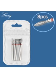 7/8/10pcs Diamond Nail Drill Bits Set Milling Cutter Manicure All About Nail Machine Bits Kits Nail Files Decorations