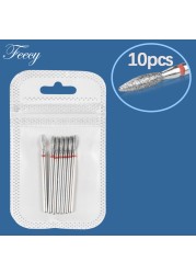 7/8/10pcs Diamond Nail Drill Bits Set Milling Cutter Manicure All About Nail Machine Bits Kits Nail Files Decorations