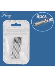 7/8/10pcs Diamond Nail Drill Bits Set Milling Cutter Manicure All About Nail Machine Bits Kits Nail Files Decorations