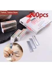 100pcs/1pack Eyebrow Trimmer Razor Blade Stainless Steel Microblading Eyebrow Knife For Permanent Makeup Eyebrow Tattoo Beauty Tool