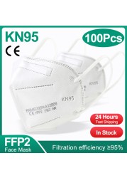 10-200 قطعة معتمد kn95 قناع fpp2 Mascarillas ffp2 homology ada ffp2fan 5 طبقات واقية أقنعة الوجه الأسود قناع جهاز التنفس