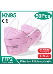 10-200 قطعة معتمد kn95 قناع fpp2 Mascarillas ffp2 homology ada ffp2fan 5 طبقات واقية أقنعة الوجه الأسود قناع جهاز التنفس