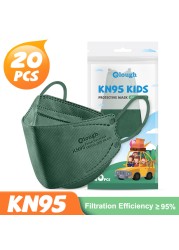 أقنعة FPP2 للأطفال FFP2 أقنعة KN95 للأطفال 5 طبقات infantil ماسكارا 9-12old معتمدة ffp2maske واقية للأطفال