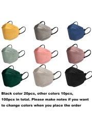 Adult Mask FFP 2 Morandi Fish Mask KN95 10-100pcs Mascarillas FPP2 Korean KN 95 Masks Black FFP2MASK 4 Layer Face Masks FP2