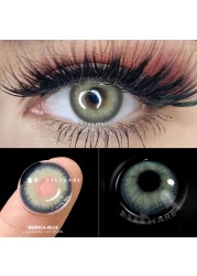 iIshihair 1 Pair Contact Lenses for VIP Natural Blue Brown Colored Lenses Eye Contact Lenses Beauty Cosmetic Contacts Eyes Makeup 14mm