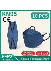 CE FFP2 قناع المسكرة التنفسية FPP2 KN95 mascarilla fpp2 homology ada 4 طبقة قناع وجه السمك الكوري fp2 قناع أسود ffp2tool KN95